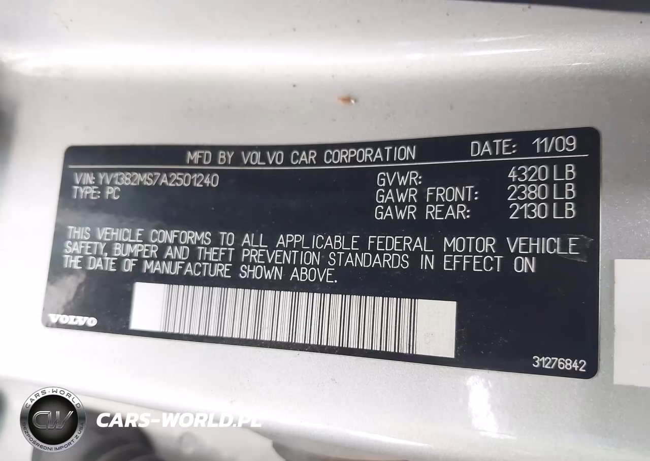 2010 Volvo S40 2.4I VIN:YV1382MS7A2501240 - 9