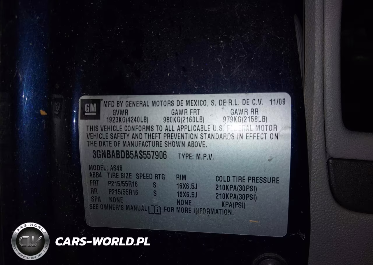 2010 Chevrolet Hhr Lt VIN:3GNBABDB5AS557906 - 9