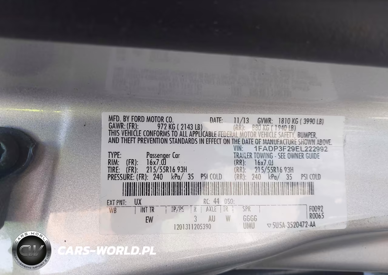2014 Ford Focus Se VIN:1FADP3F29EL222992 - 9