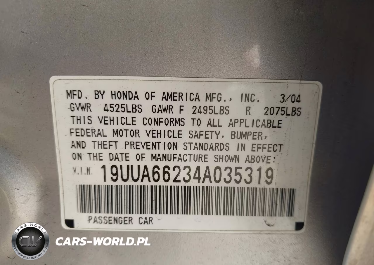 2004 Acura Tl VIN:19UUA66234A035319 - 9