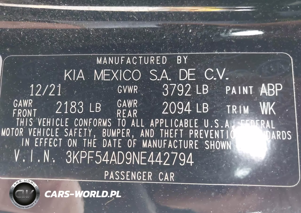 2022 Kia Forte Gt-Line VIN:3KPF54AD9NE442794 - 9