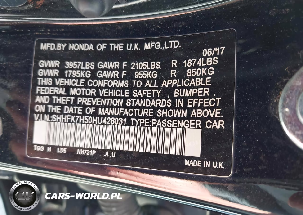 2017 Honda Civic Ex VIN:SHHFK7H50HU428031 - 9