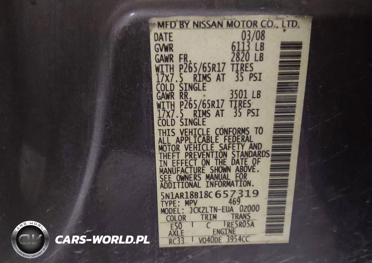 2008 Nissan Pathfinder Se VIN:5N1AR18B18C657319 - 9