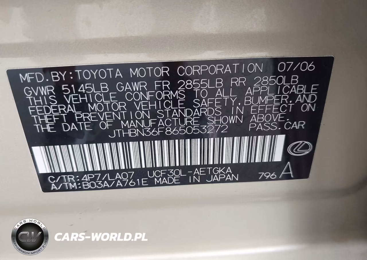 2006 Lexus Ls 430 VIN:JTHBN36F865053272 - 9