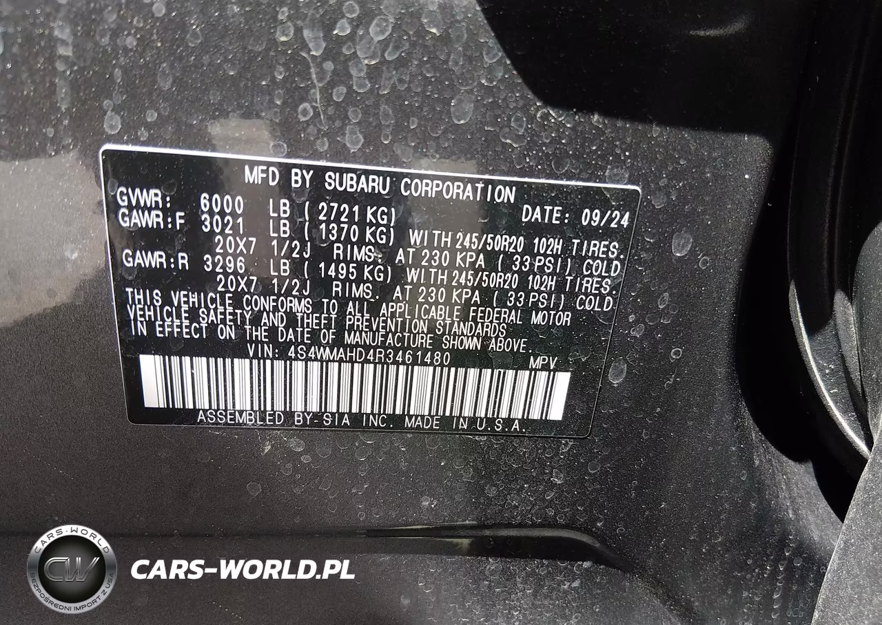 2024 Subaru Ascent Onyx Edition 7-Passenger VIN:4S4WMAHD4R3461480 - 9