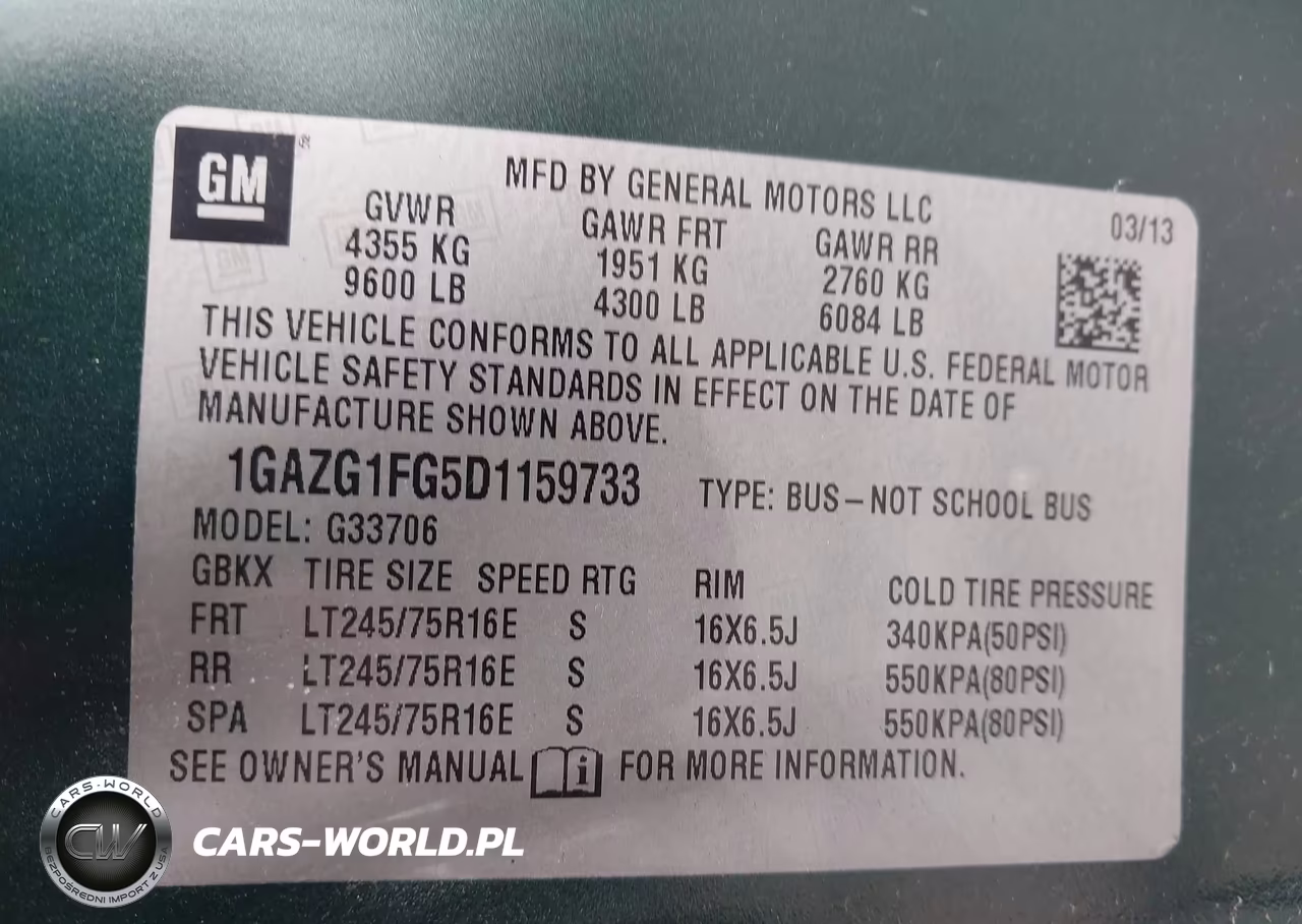 2013 Chevrolet Express 3500 Lt VIN:1GAZG1FG5D1159733 - 9