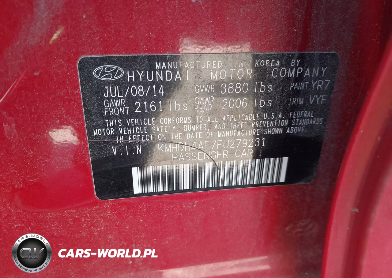 2015 Hyundai Elantra Se VIN:KMHDH4AE7FU279231 - 9