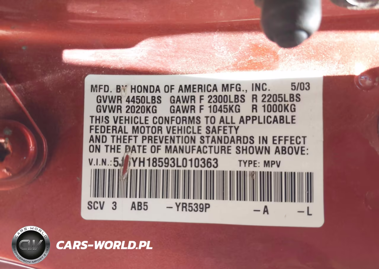 2003 Honda Element Ex VIN:5J6YH18593L010363 - 9