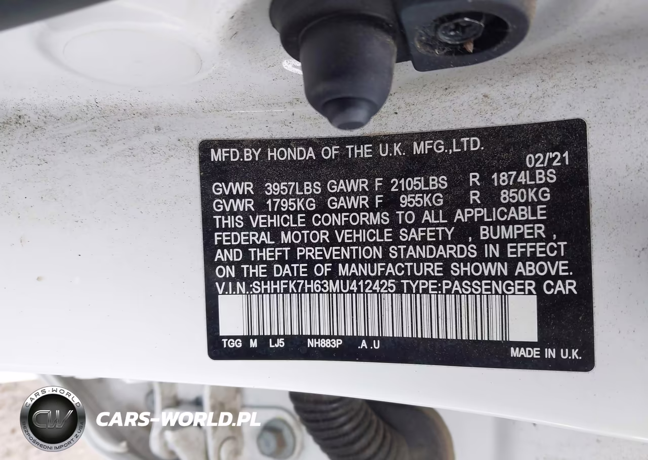 2021 Honda Civic Ex VIN:SHHFK7H63MU412425 - 9