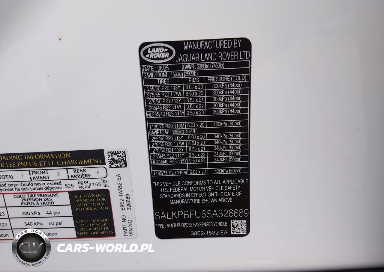2025 Land Rover Range Rover P400 Se 7 Seat VIN:SALKPBFU6SA326689 - 9