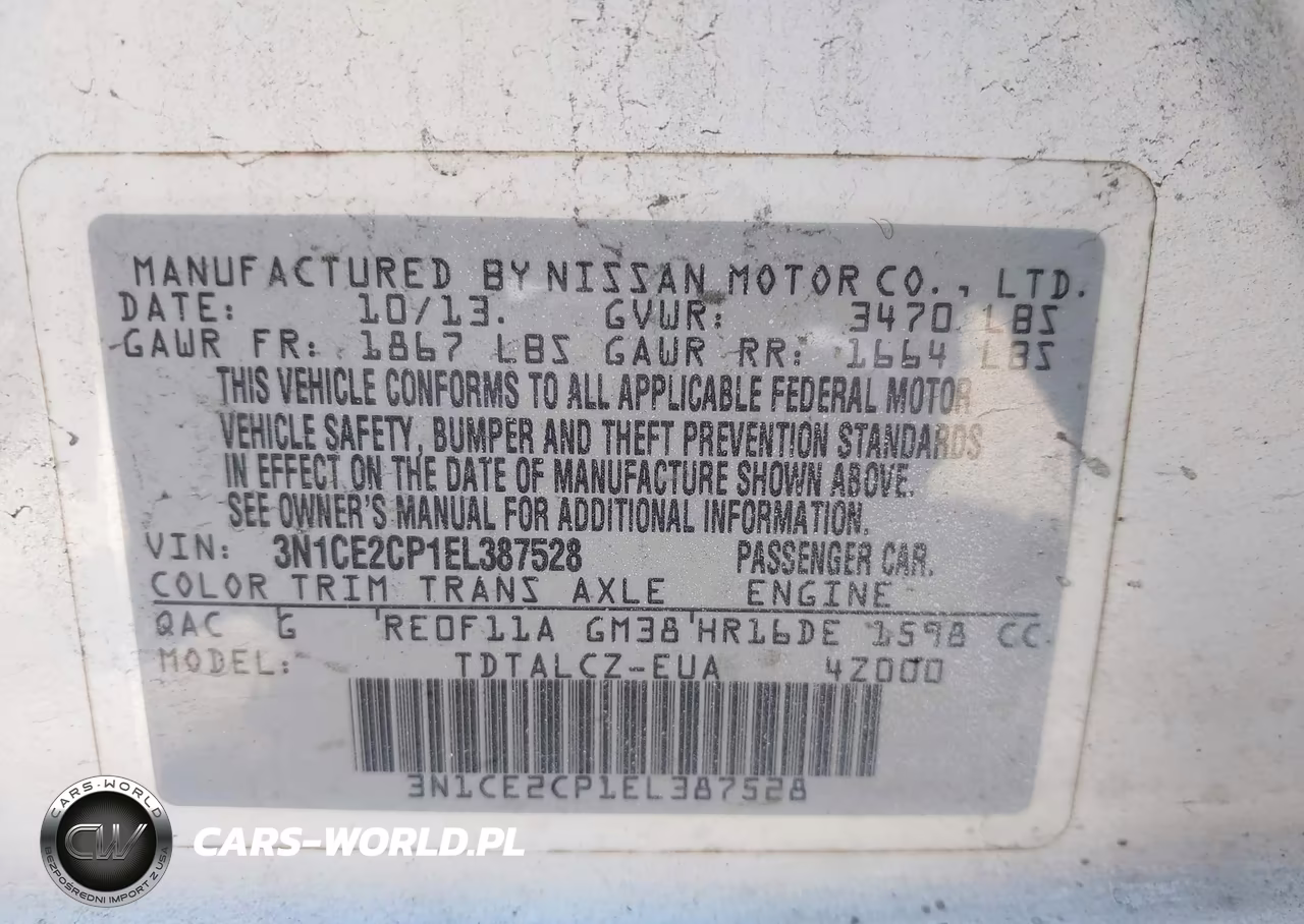 2014 Nissan Versa Note S Plus VIN:3N1CE2CP1EL387528 - 9