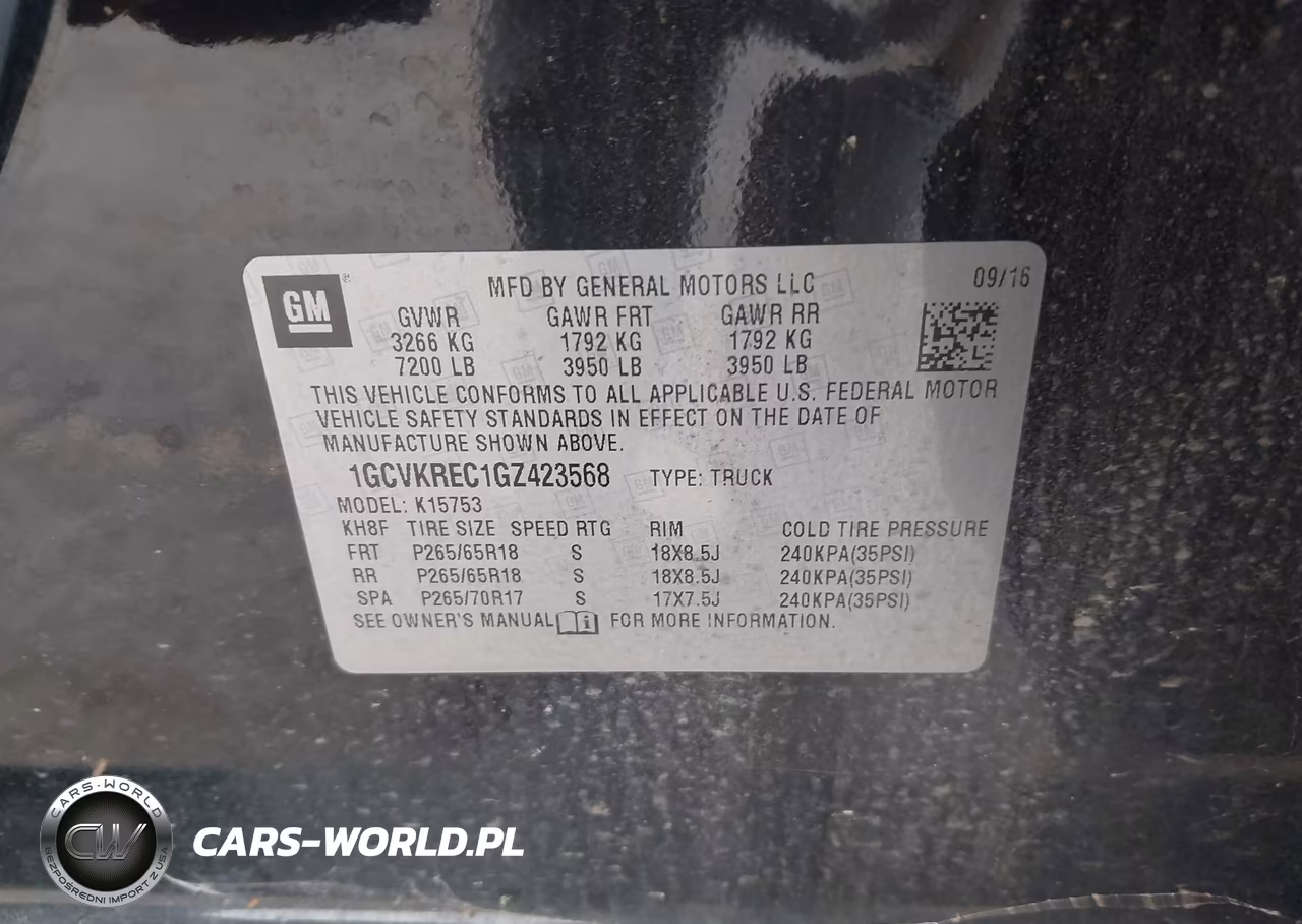 2016 Chevrolet Silverado 1500 2Lt VIN:1GCVKREC1GZ423568 - 9