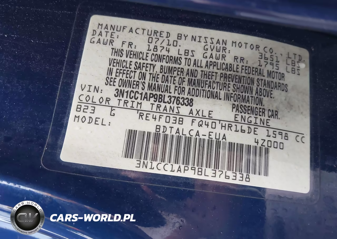 2011 Nissan Versa 1.6 VIN:3N1CC1AP9BL376338 - 9