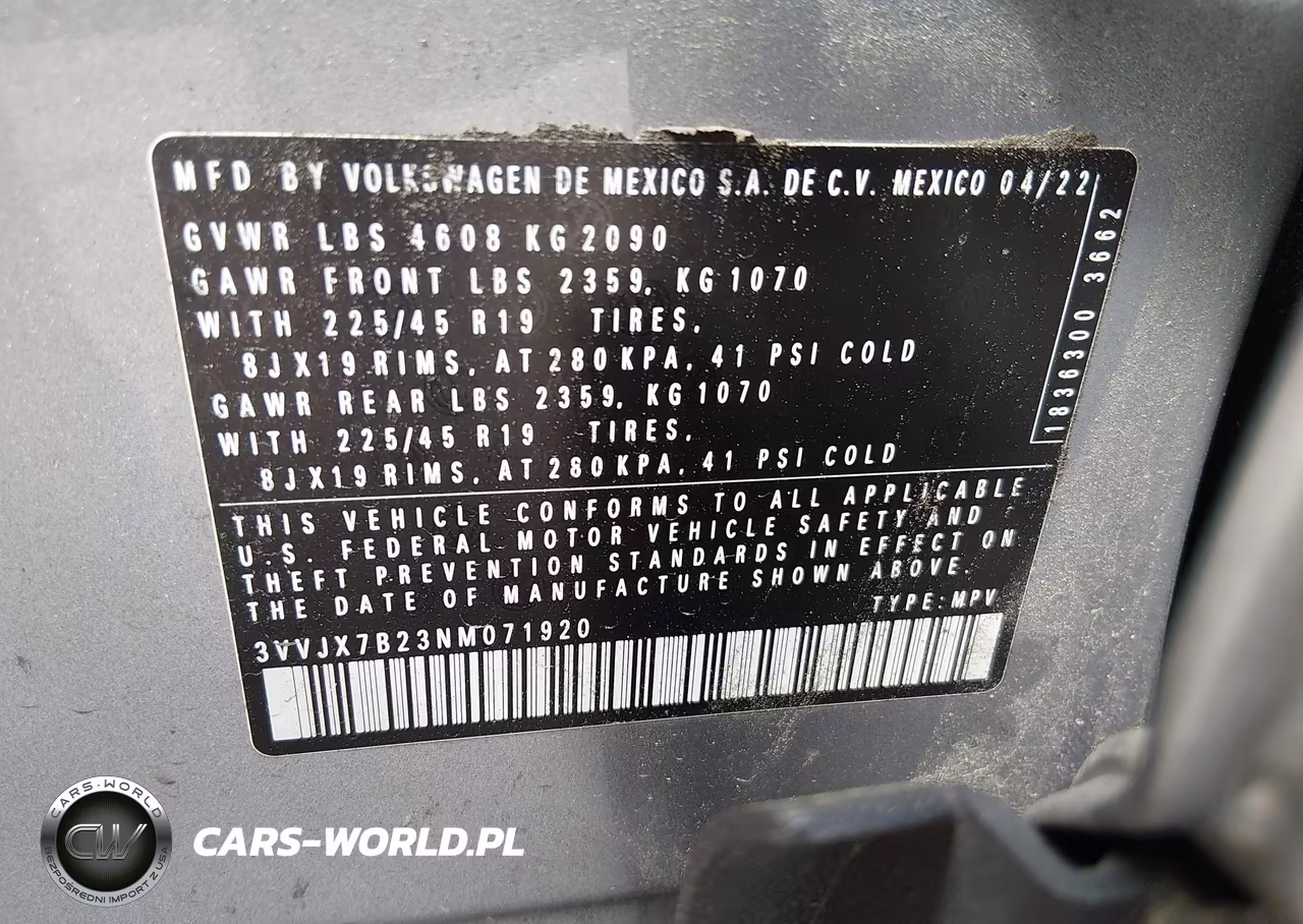 2022 Volkswagen Taos 1.5T Sel VIN:3VVJX7B23NM071920 - 9