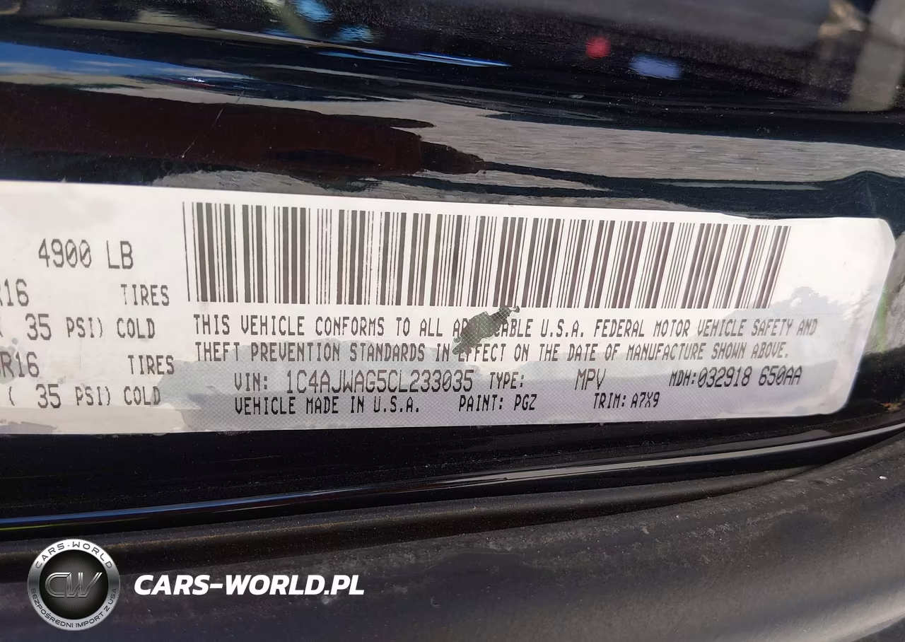 2012 Jeep Wrangler Sport VIN:1C4AJWAG5CL233035 - 9