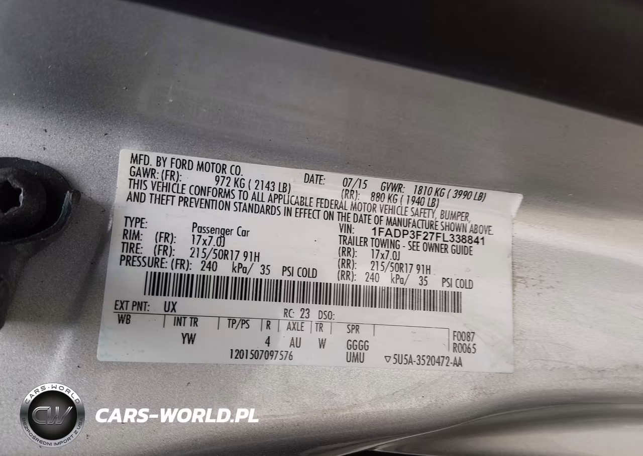 2015 Ford Focus Se VIN:1FADP3F27FL338841 - 9