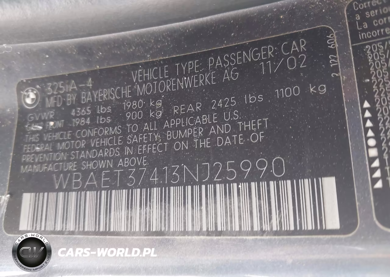 2003 BMW 325I VIN:WBAET37413NJ25990 - 9