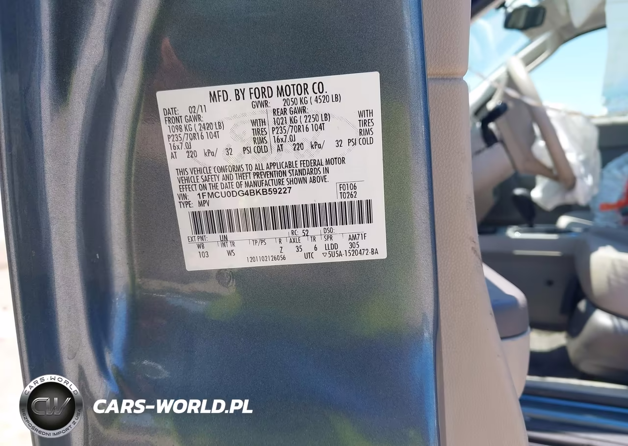 2011 Ford Escape Xlt VIN:1FMCU0DG4BKB59227 - 9
