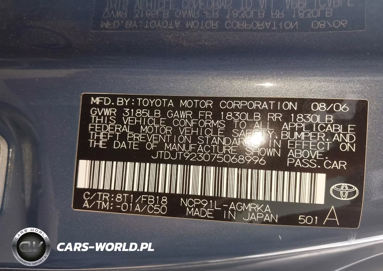 2007 Toyota Yaris VIN:JTDJT923075068996 - 9