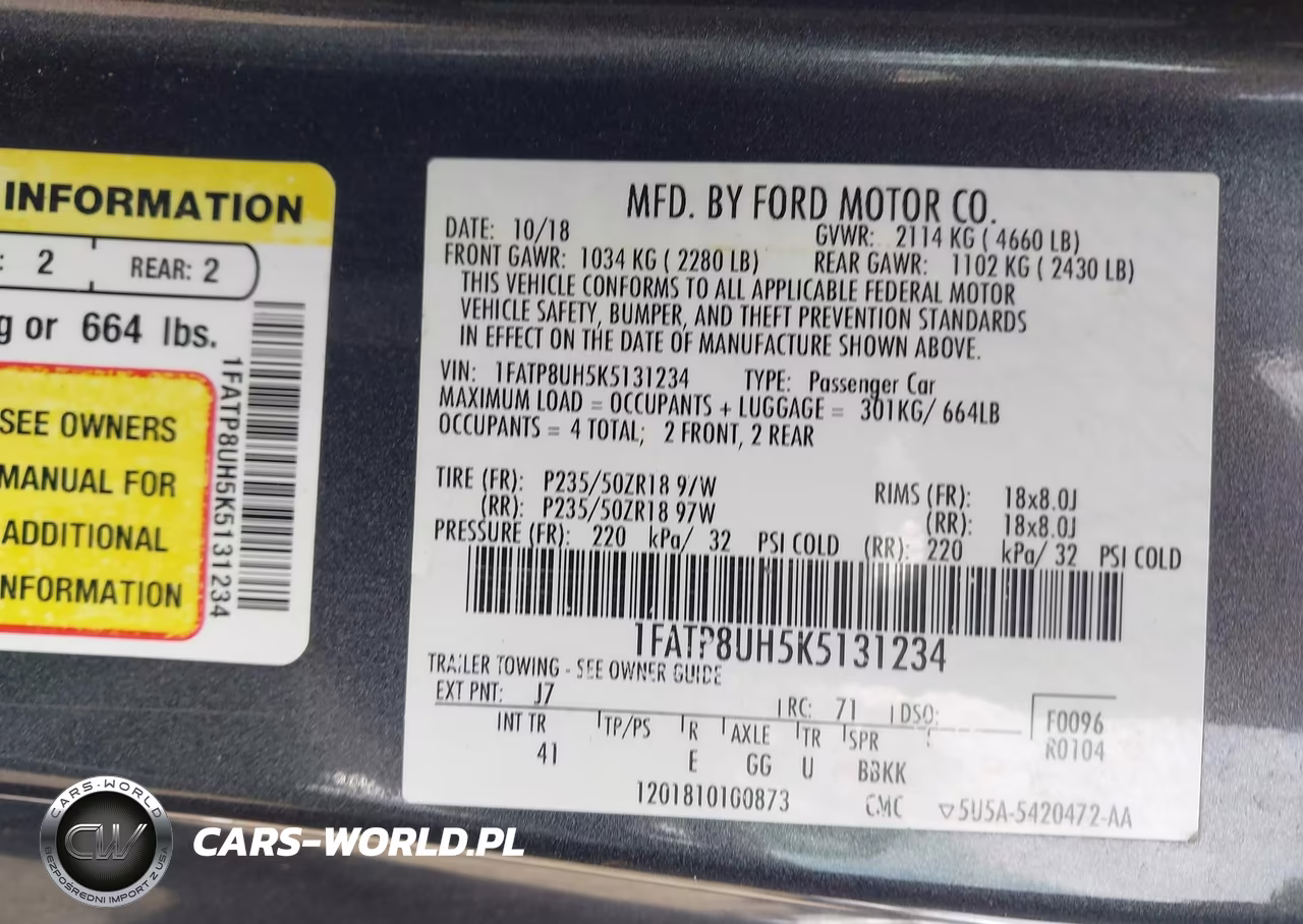 2019 Ford Mustang Ecoboost Premium VIN:1FATP8UH5K5131234 - 9