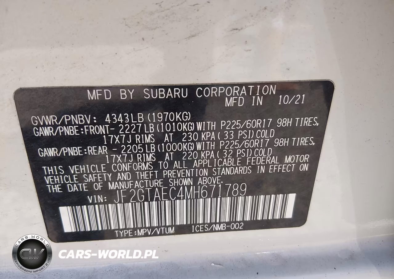 2021 Subaru Crosstrek Premium VIN:JF2GTAEC4MH671789 - 9