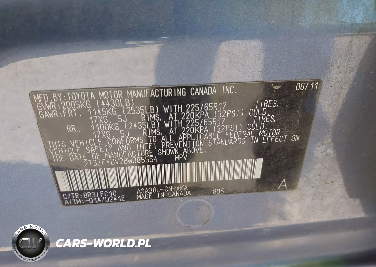 2011 Toyota Rav4 VIN:2T3ZF4DV2BW085554 - 9