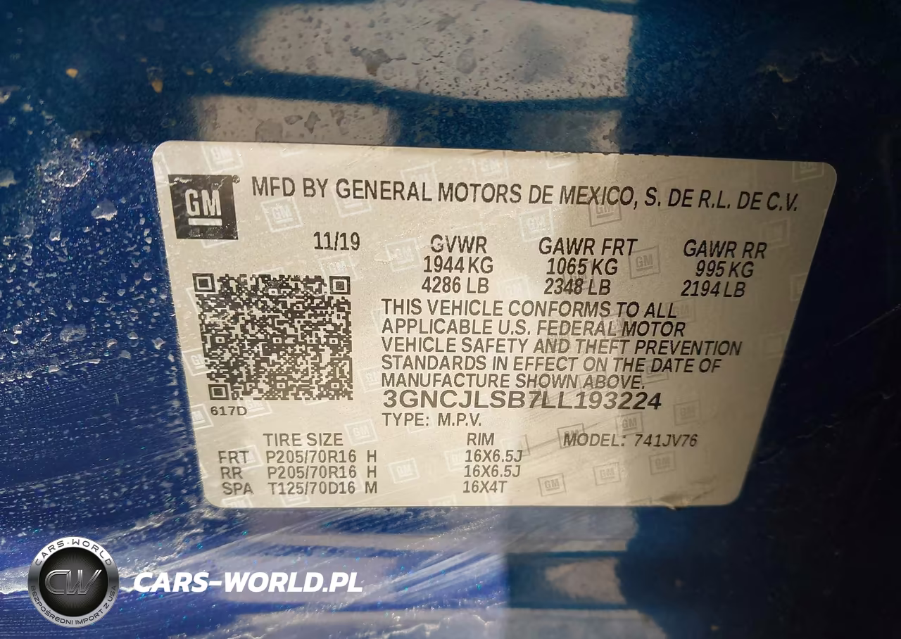 2020 Chevrolet Trax Fwd Lt VIN:3GNCJLSB7LL193224 - 9