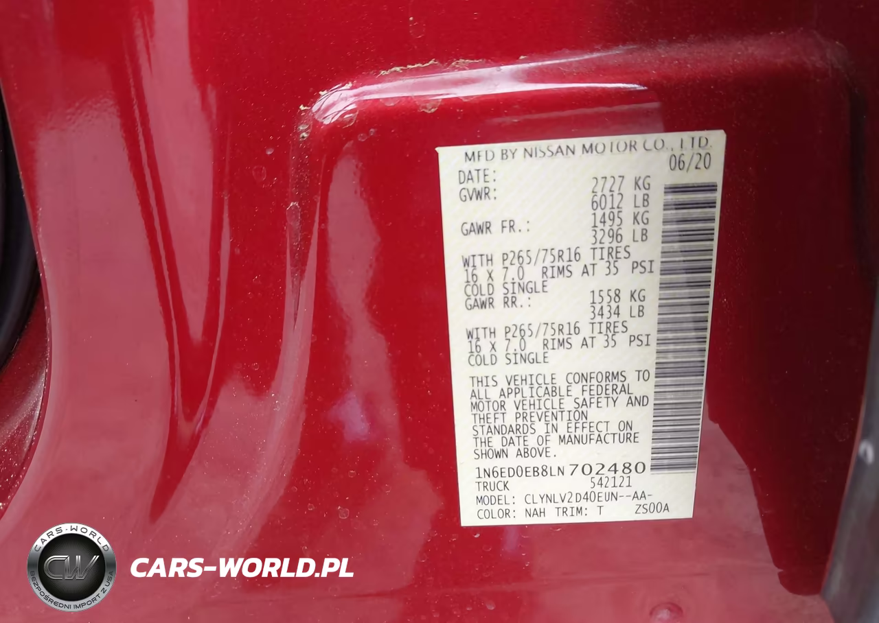 2020 Nissan Frontier Pro-4X 4X4 VIN:1N6ED0EB8LN702480 - 9