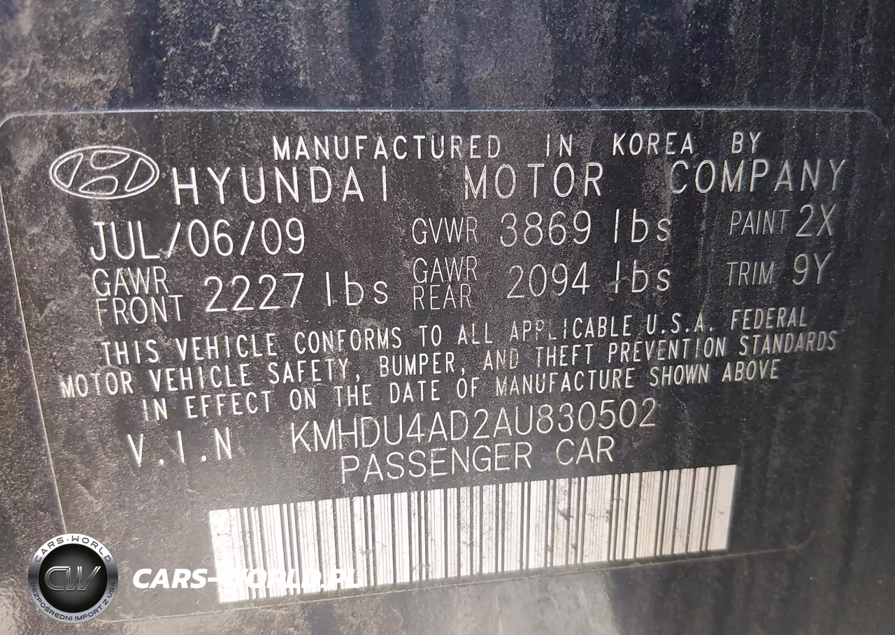 2010 Hyundai Elantra Gls VIN:KMHDU4AD2AU830502 - 9