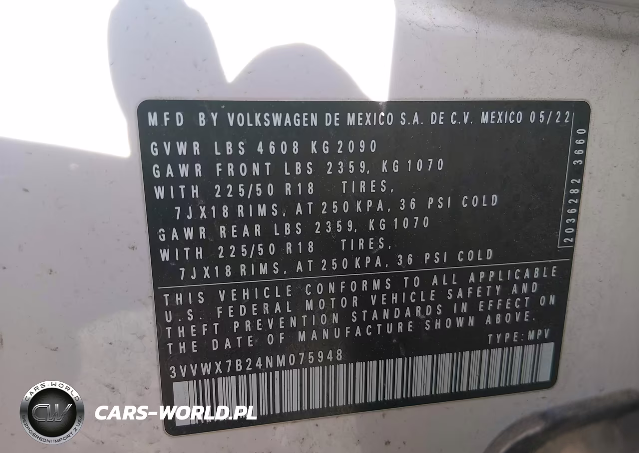 2022 Volkswagen Taos 1.5T Se VIN:3VVWX7B24NM075948 - 9