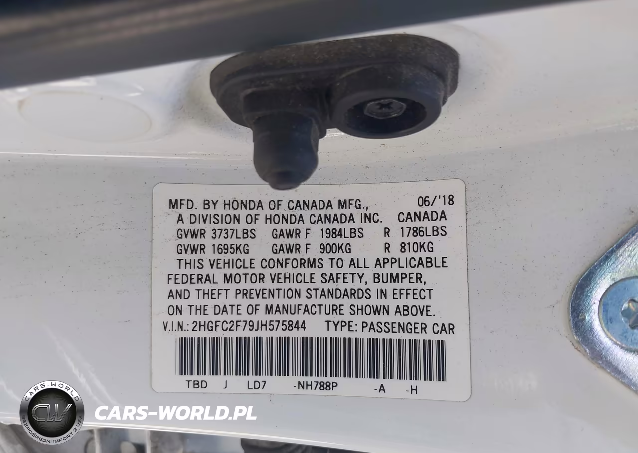 2018 Honda Civic Ex VIN:2HGFC2F79JH575844 - 9