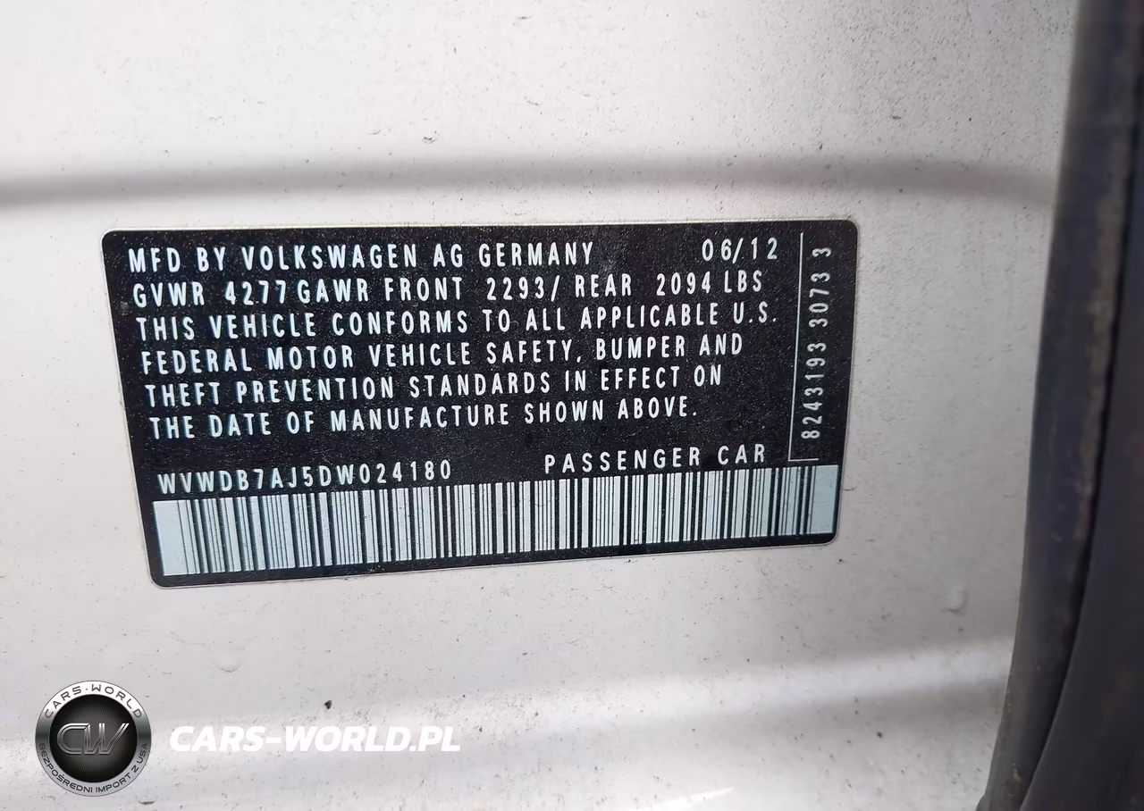 2013 Volkswagen Golf 2.5L 4-Door VIN:WVWDB7AJ5DW024180 - 9
