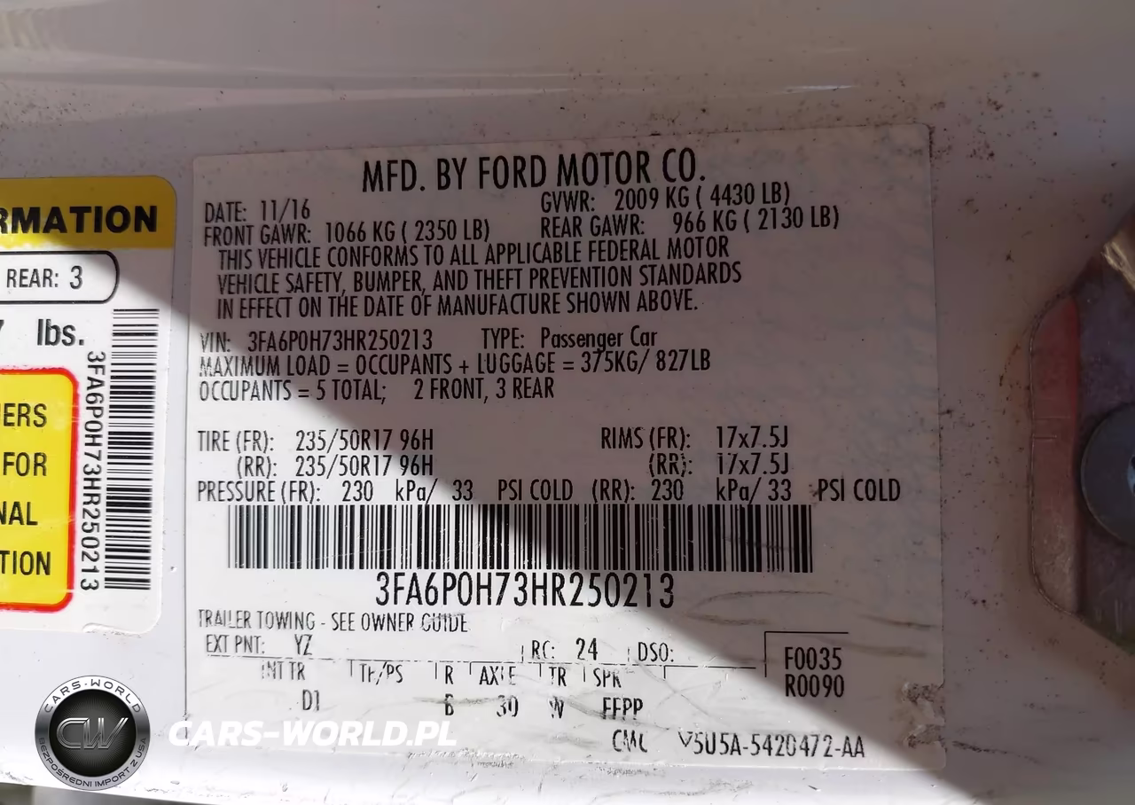2017 Ford Fusion Se VIN:3FA6P0H73HR250213 - 9