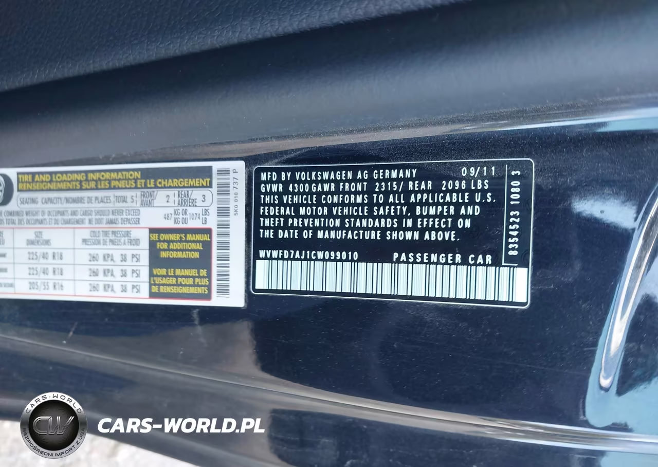 2012 Volkswagen Gti 2-Door VIN:WVWFD7AJ1CW099010 - 9