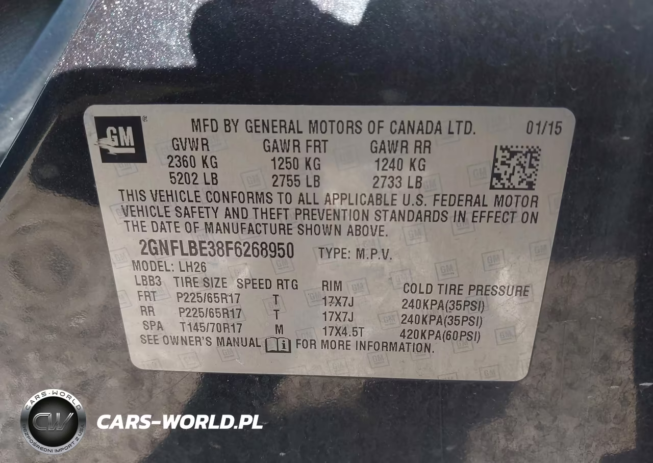 2015 Chevrolet Equinox 1Lt VIN:2GNFLBE38F6268950 - 9