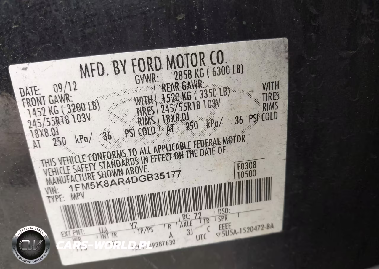 2013 Ford Utility Police Interceptor VIN:1FM5K8AR4DGB35177 - 9
