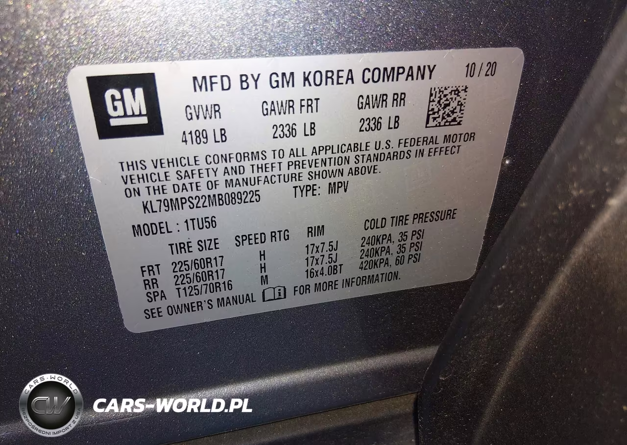 2021 Chevrolet Trailblazer Fwd Lt VIN:KL79MPS22MB089225 - 9