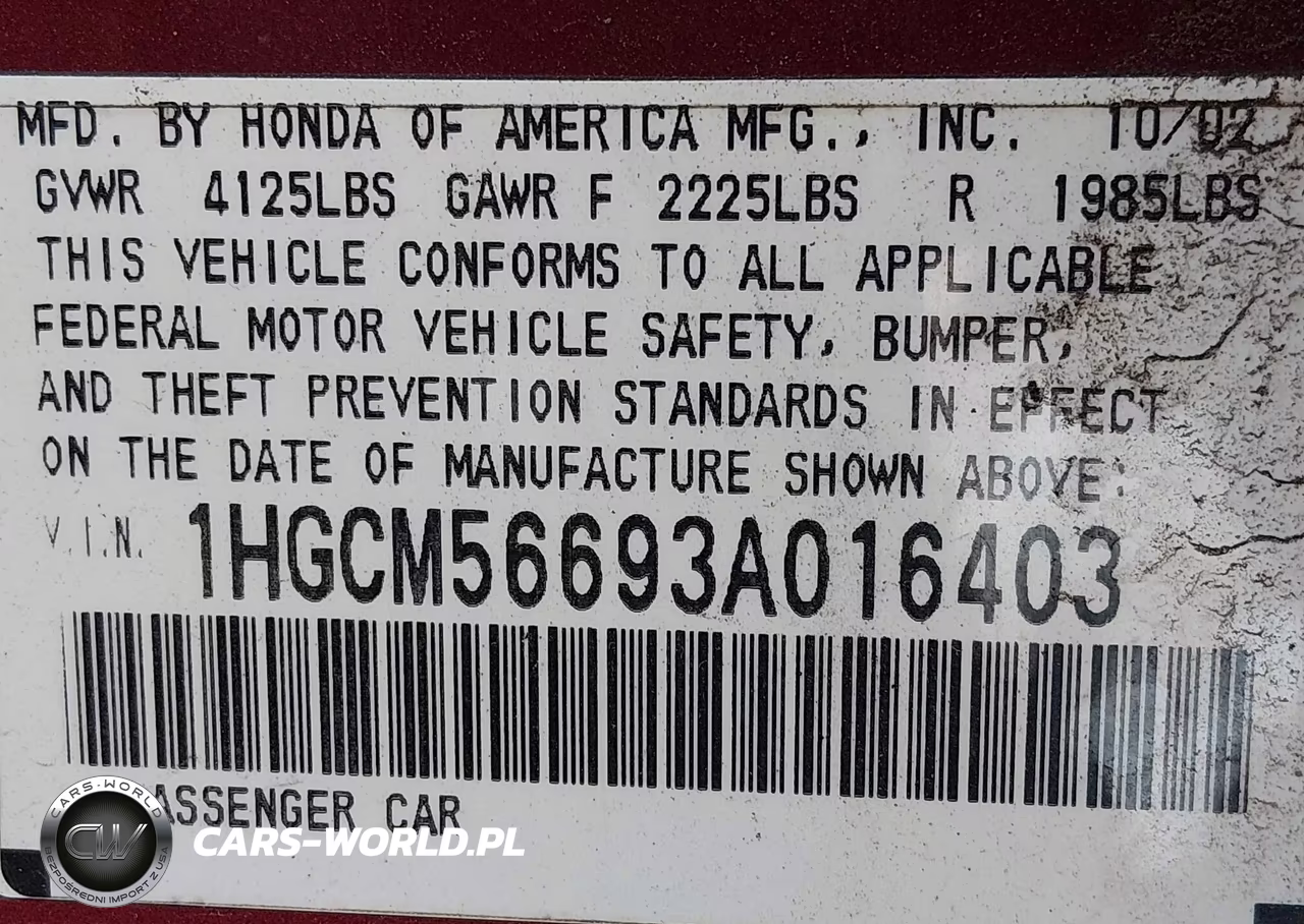2003 Honda Accord 2.4 Ex VIN:1HGCM56693A016403 - 9