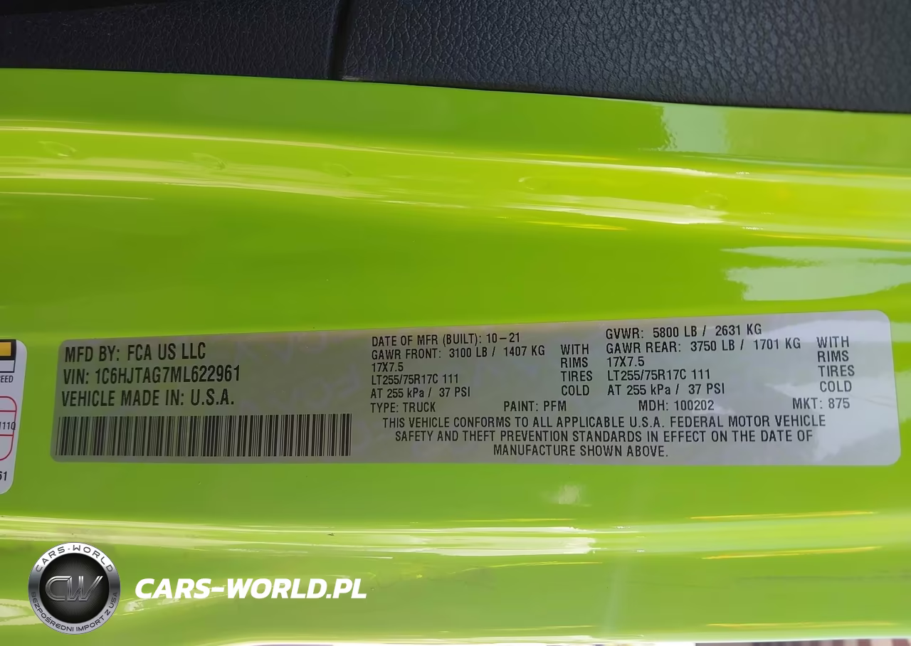 2021 Jeep Gladiator Texas Trail 4X4 VIN:1C6HJTAG7ML622961 - 9