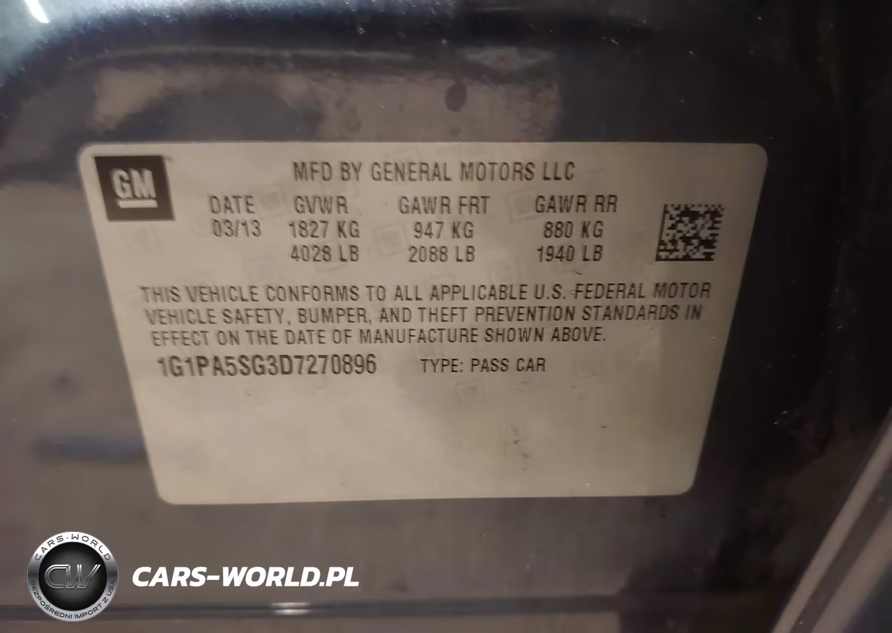 2013 Chevrolet Cruze Ls Auto VIN:1G1PA5SG3D7270896 - 9