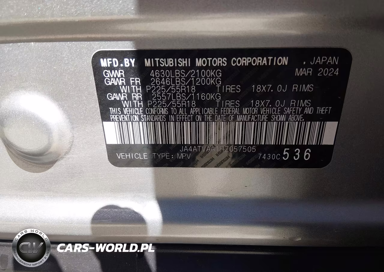 2024 Mitsubishi Eclipse Cross Black Edition S-Awc-Le S-Awc-Ralliart S-Awc-Se S-Awc VIN:JA4ATVAA1RZ057505 - 9