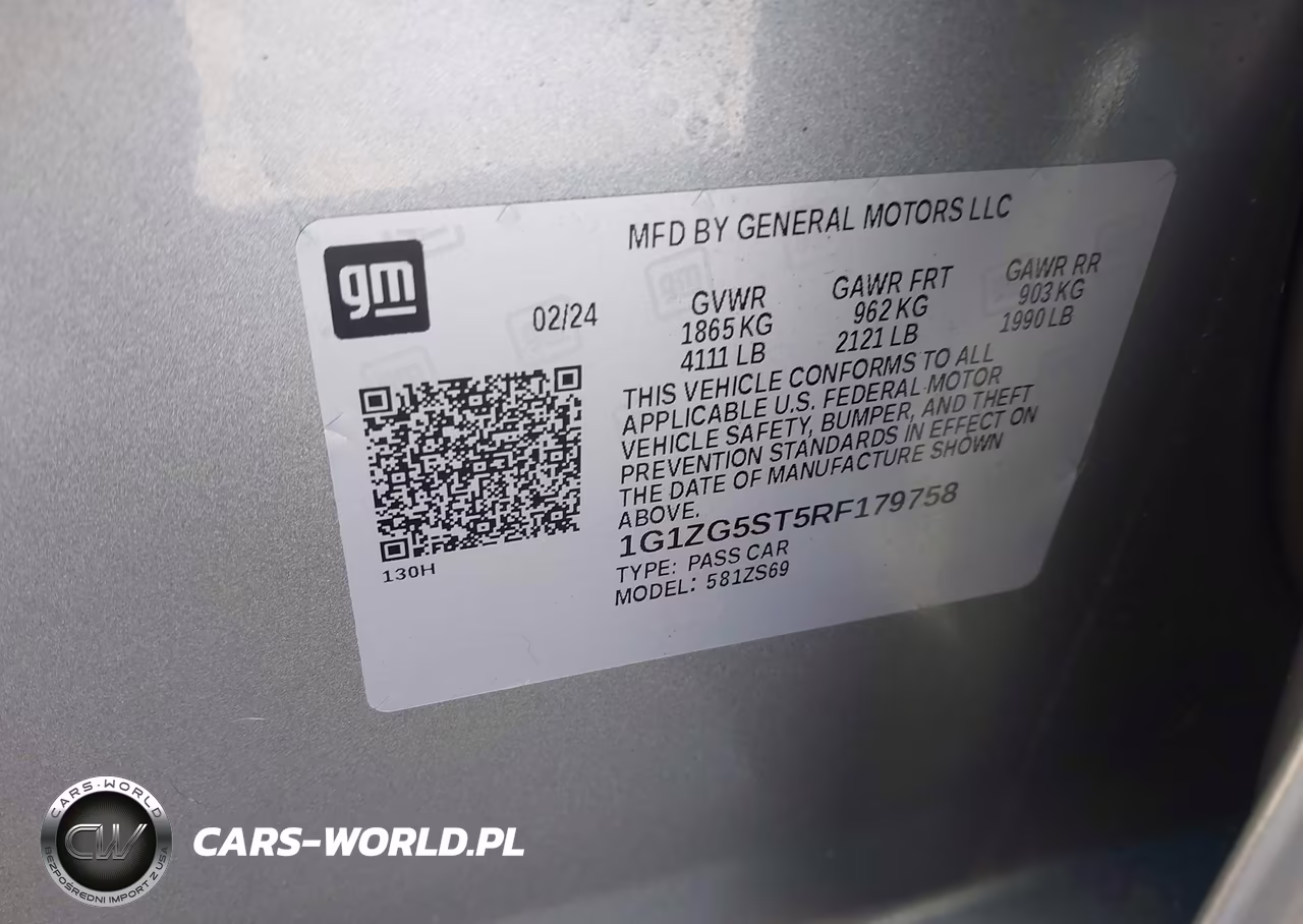 2024 Chevrolet Malibu Fwd Rs VIN:1G1ZG5ST5RF179758 - 9