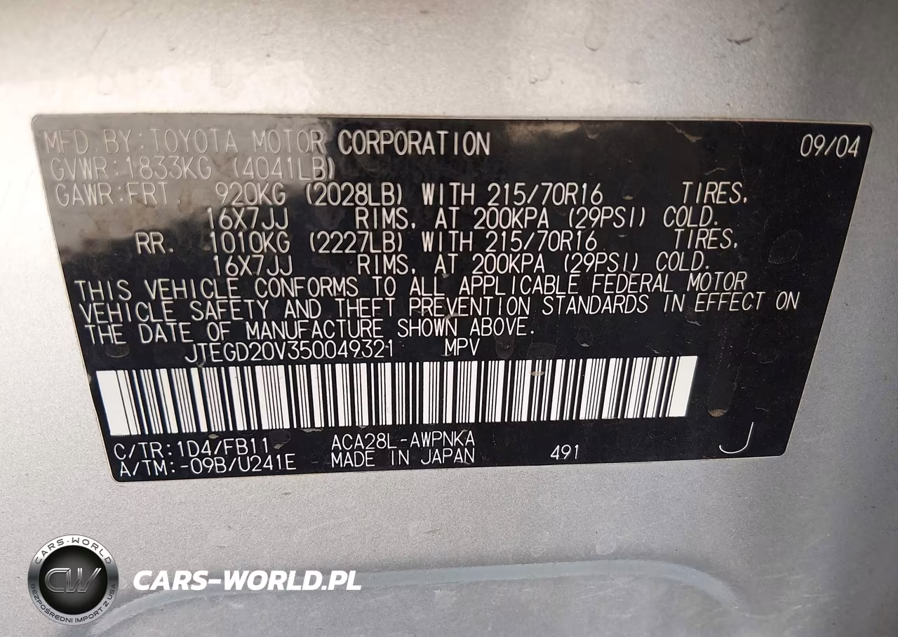 2005 Toyota Rav4 VIN:JTEGD20V350049321 - 9