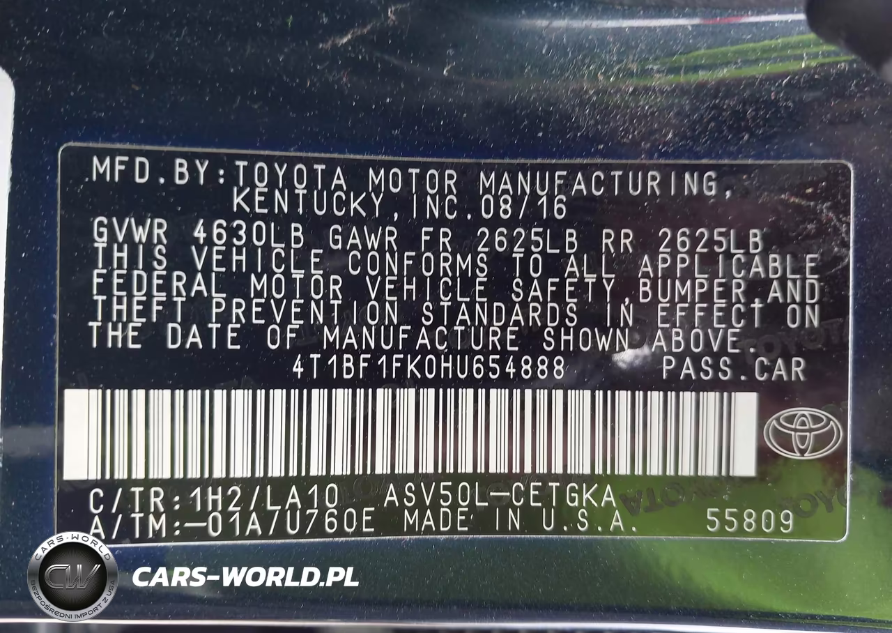 2017 Toyota Camry Xle VIN:4T1BF1FK0HU654888 - 9