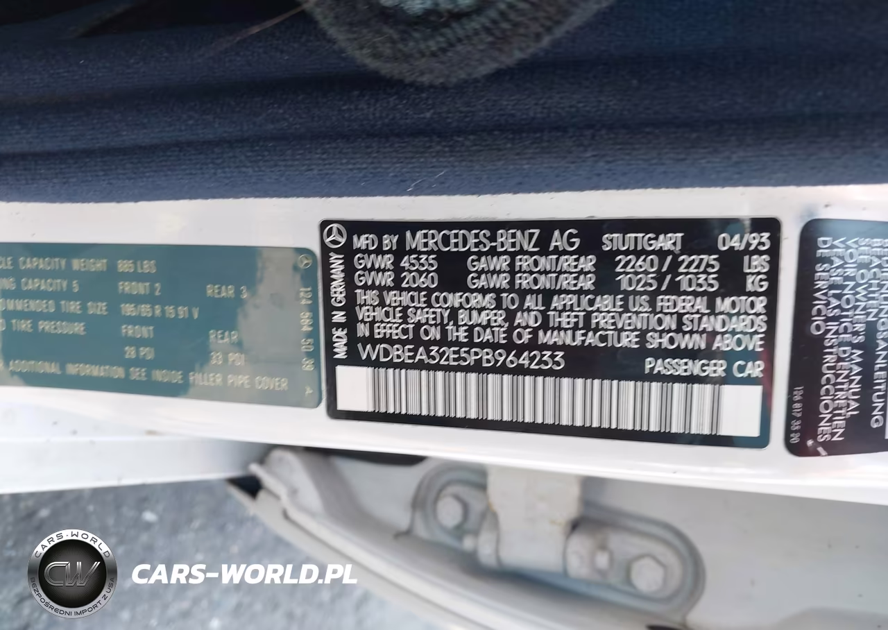 1993 Mercedes-Benz 300 E VIN:WDBEA32E5PB964233 - 9