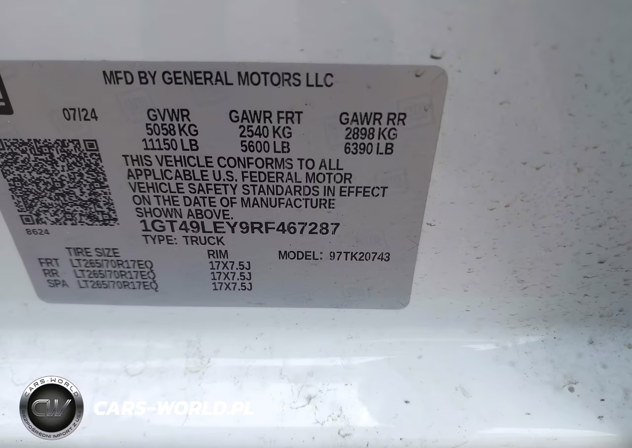 2024 GMC Sierra 2500Hd 4Wd Standard Bed Pro VIN:1GT49LEY9RF467287 - 8