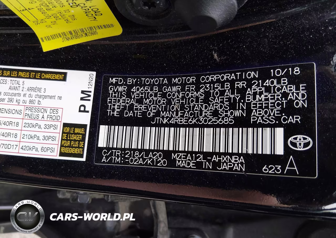 2019 Toyota Corolla Xse VIN:JTNK4RBE6K3025685 - 9