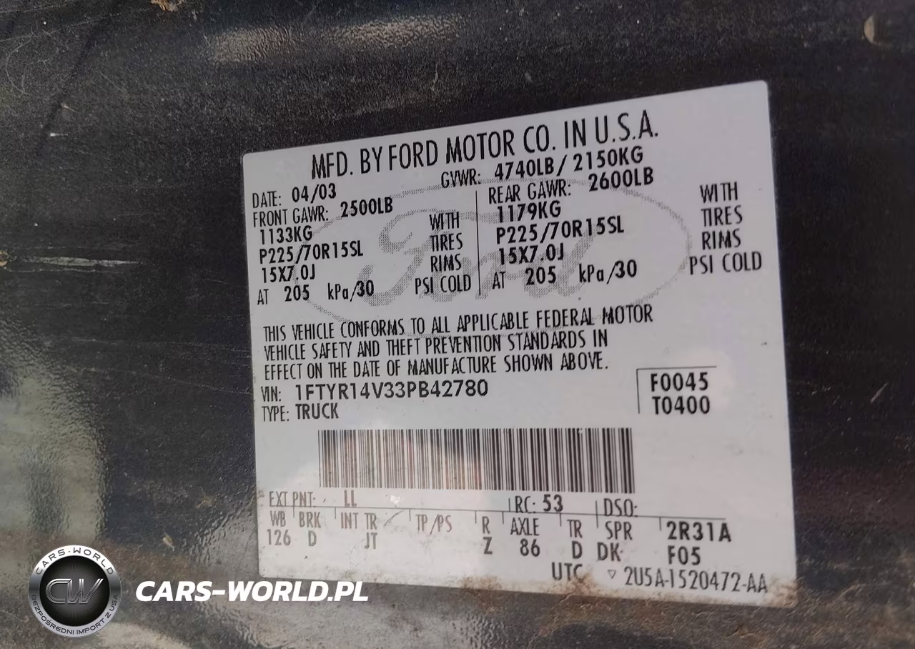 2003 Ford Ranger Edge-Tremor-Xl-Xlt VIN:1FTYR14V33PB42780 - 9