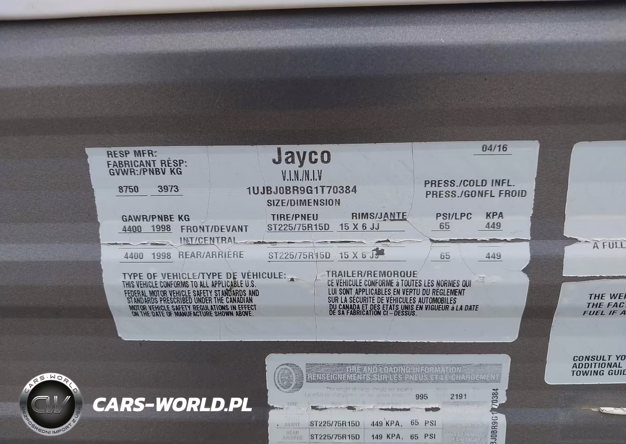 2016 Jayco Other VIN:1UJBJ0BR9G1T70384 - 9