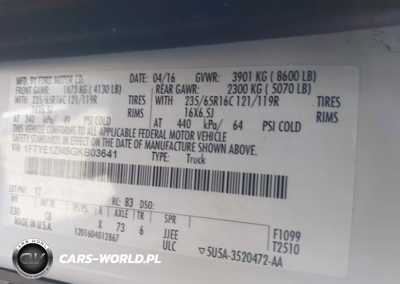 2016 Ford Transit-150 VIN:1FTYE1ZM5GKB03641 - 9